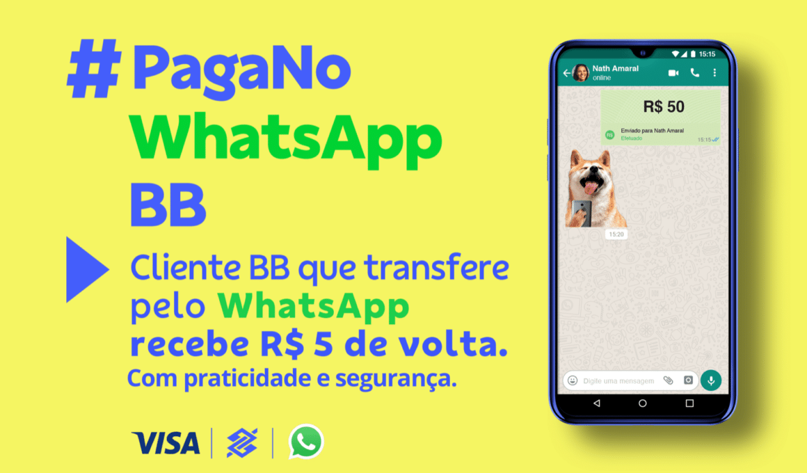 Campanha de cashback do Banco do Brasil/Visa para pagamentos no WhatsApp
