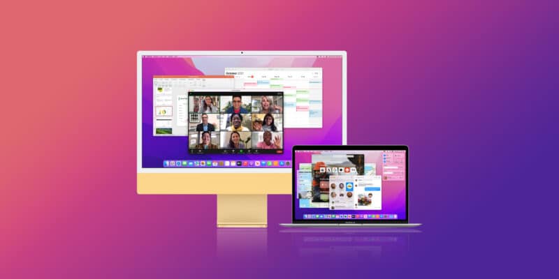 iMac e MacBook Air com macOS Monterey