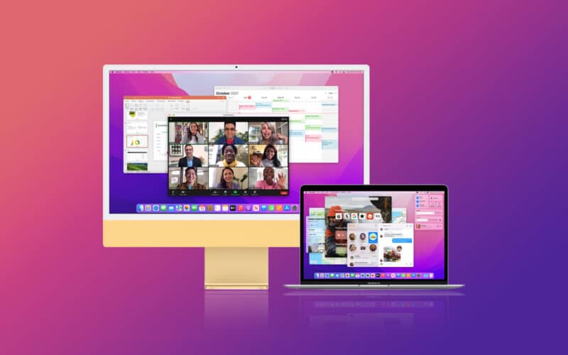 iMac e MacBook Air com macOS Monterey