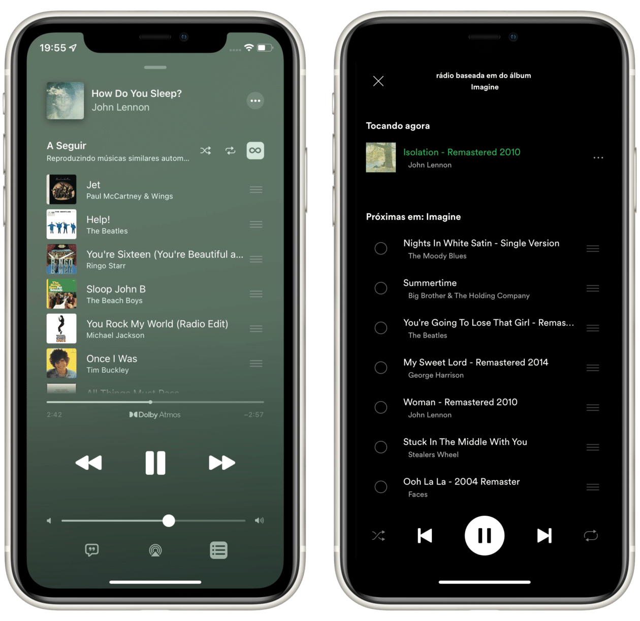 Autoplay em execução no Apple Music e no Spotify