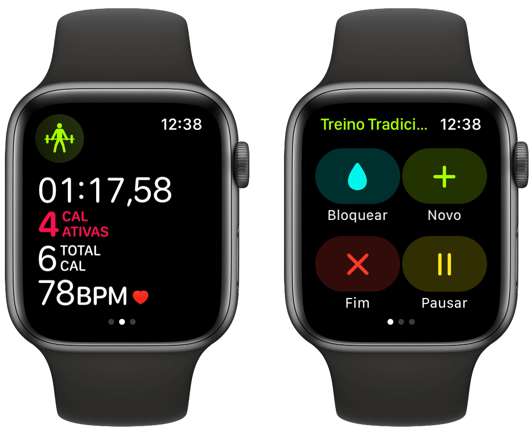 Começando um novo exercício no Apple Watch enquanto está fazendo um outro
