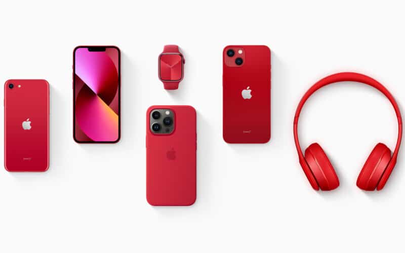 Produtos Apple vermelhos (RED) no combate à AIDS