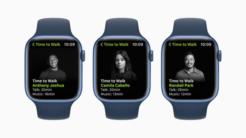 Hora de Caminhar do Apple Fitness+ em Apple Watches