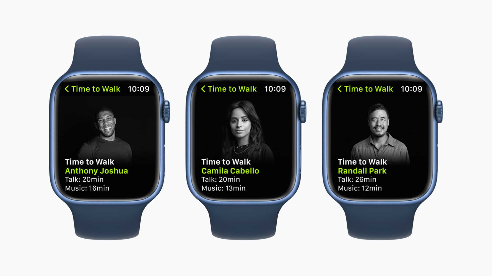 Hora de Caminhar do Apple Fitness+ em Apple Watches