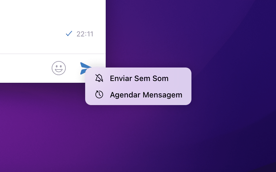 Agende mensagens no Mac Telegram