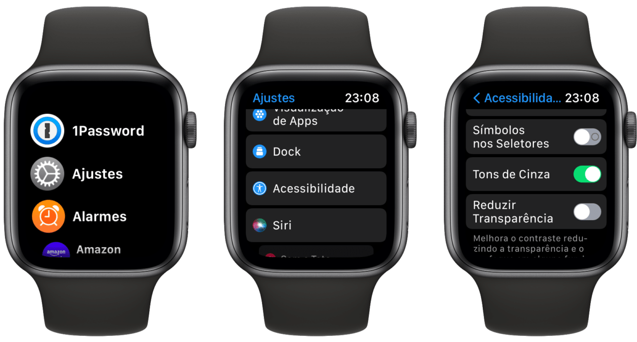 Tons de Cinza no Apple Watch