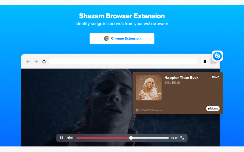 Extensão do Shazam para Google Chrome
