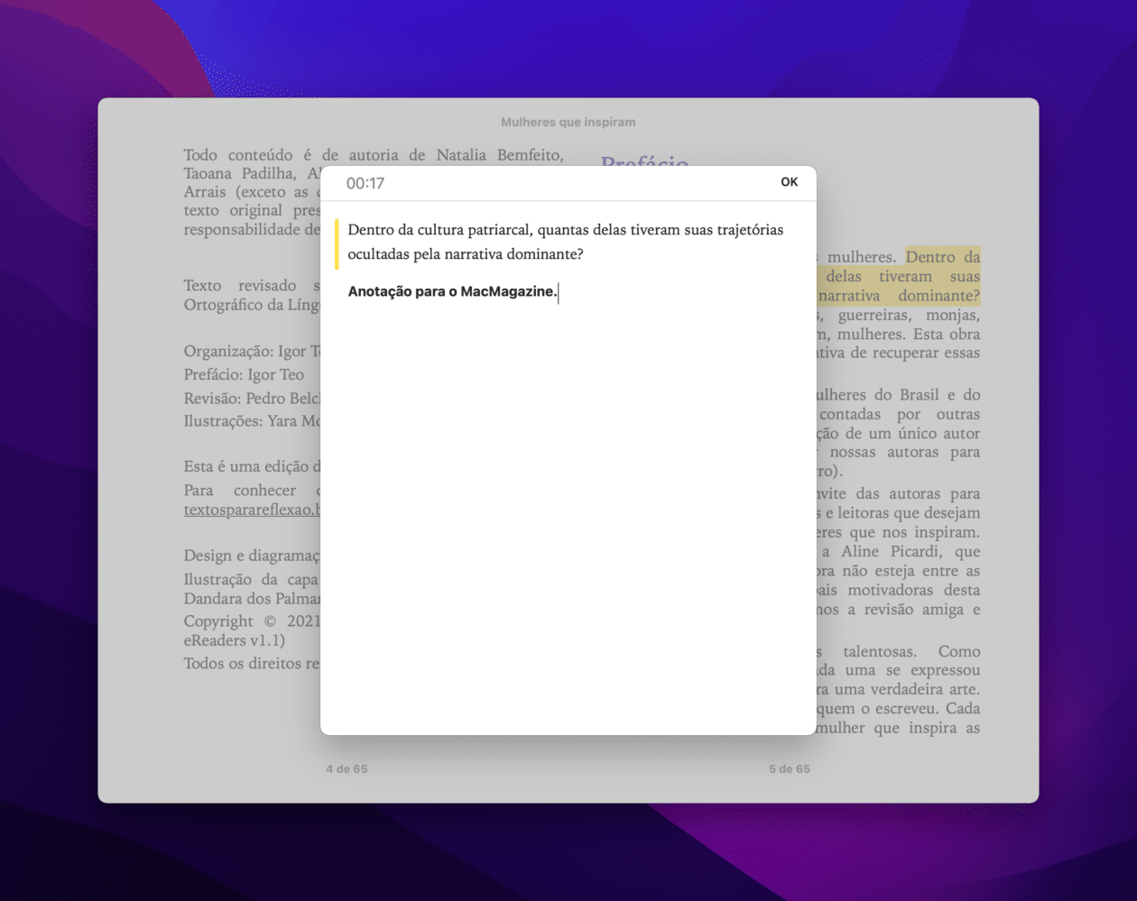 Destacar ou anotar em um livro no Mac