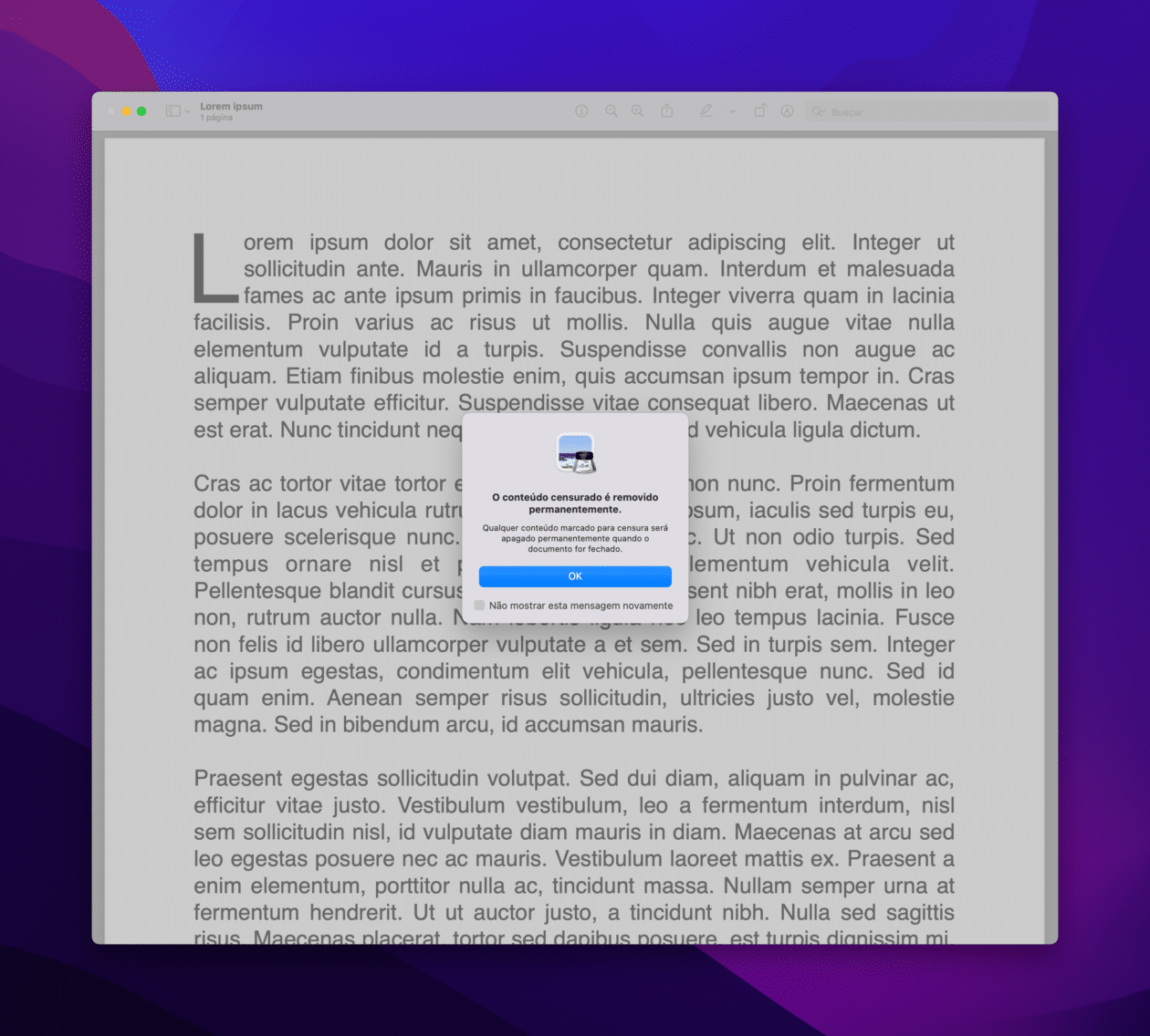 Censurando um documento no Mac
