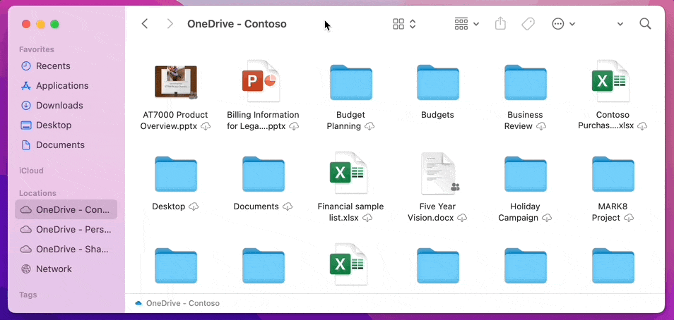 Configuração do OneDrive no Finder