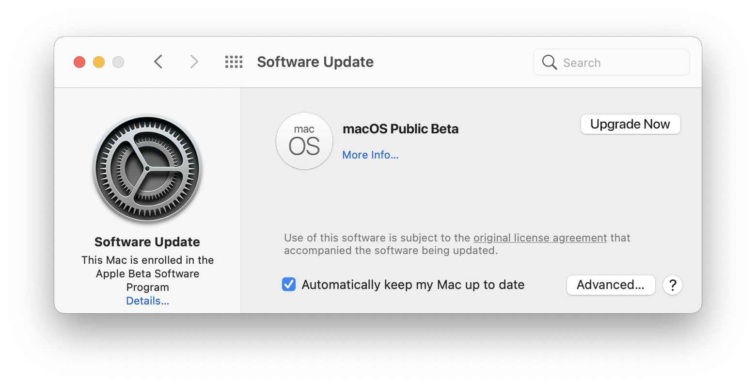 Instalar versão beta pública do macOS