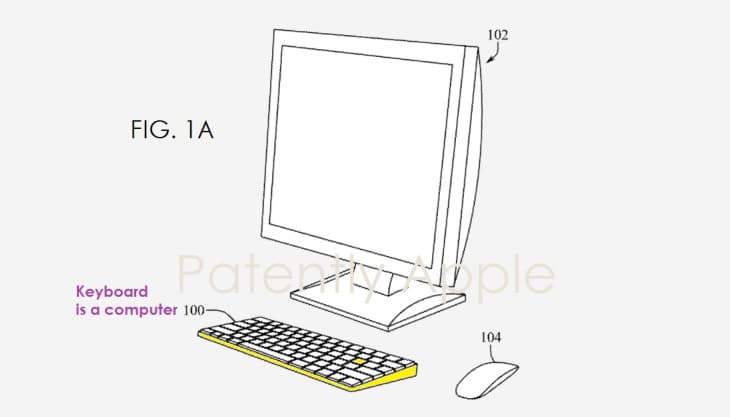 Patente de Mac inserido em teclado