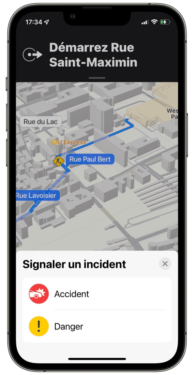 Reportar acidentes na França