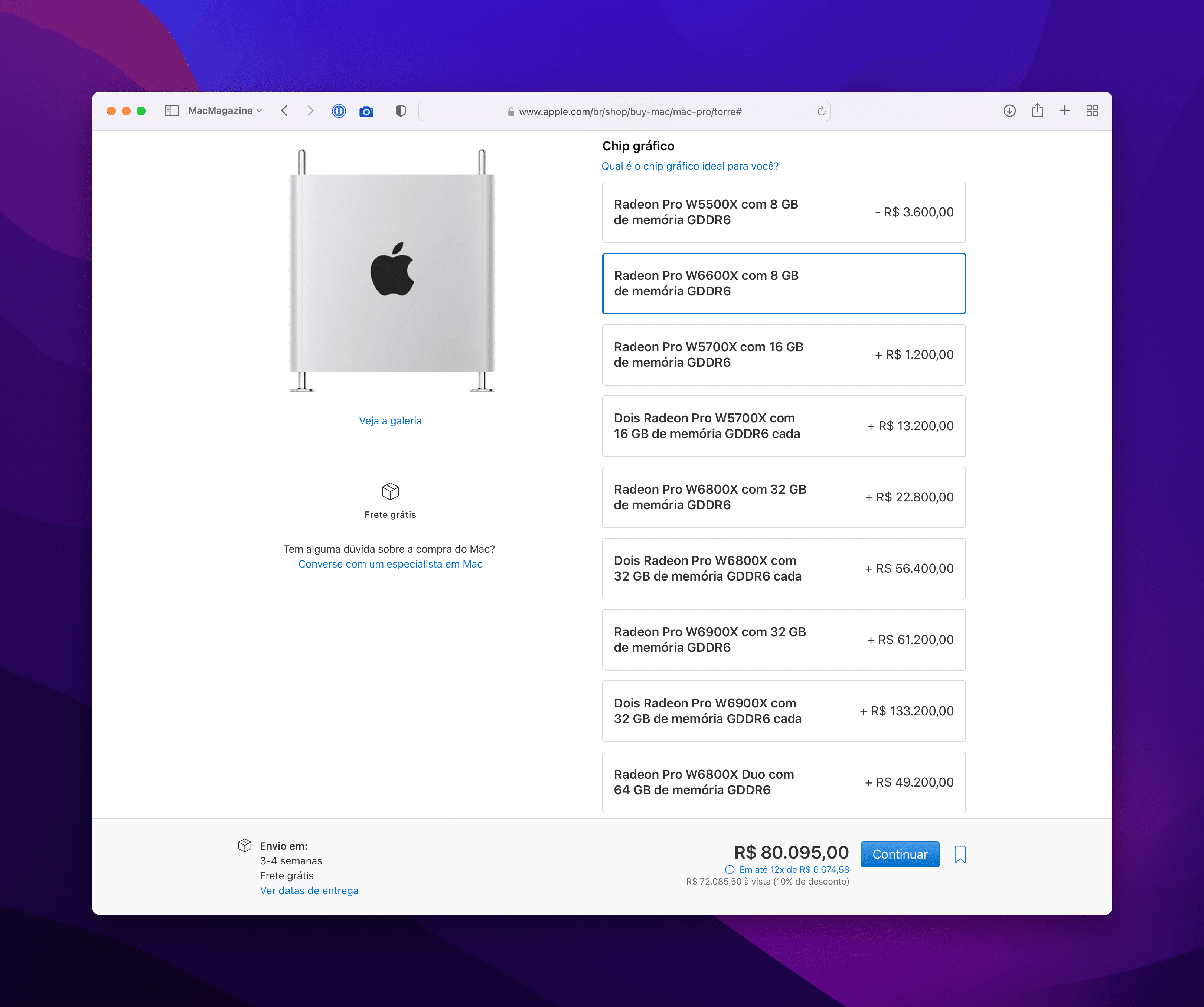 AMD Radeon Pro W6600X é a nova opção de GPU do Mac Pro - MacMagazine