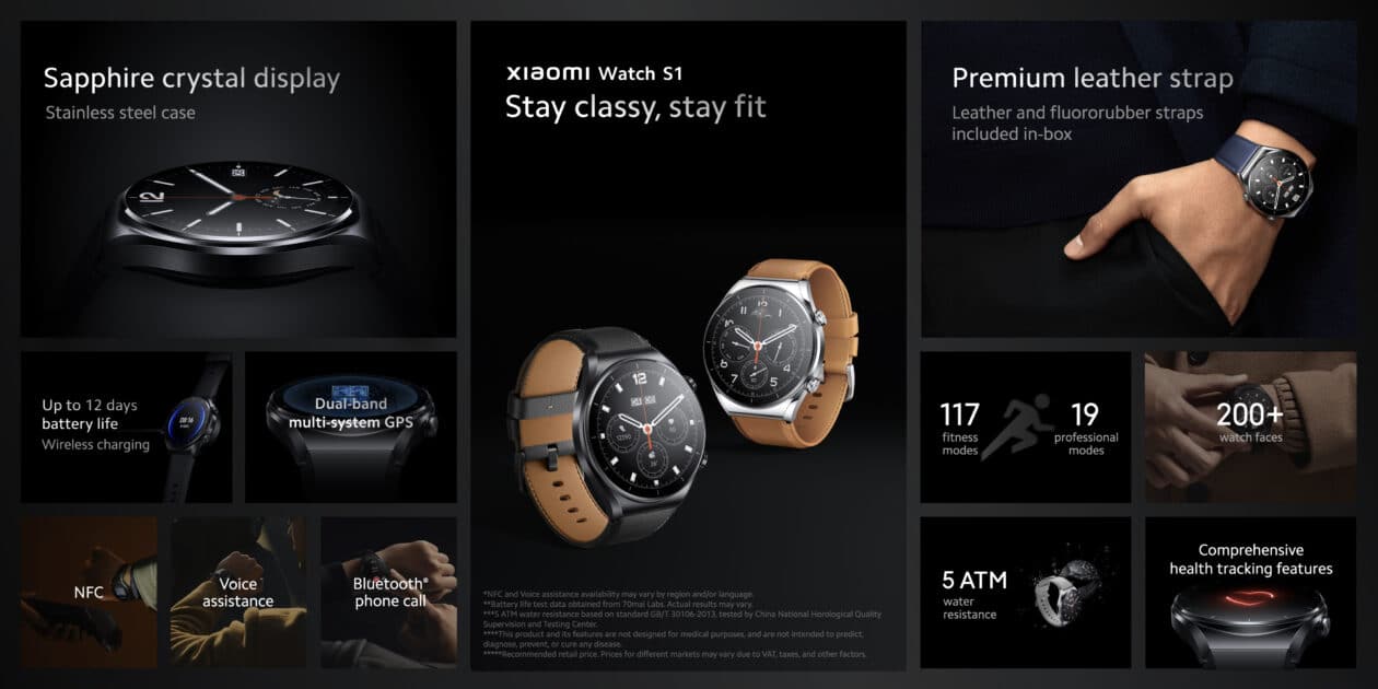 Especificações do Xiaomi Watch S1