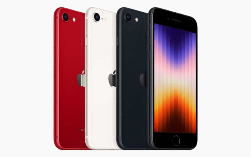 Linha de cores do iPhone SE de terceira geração