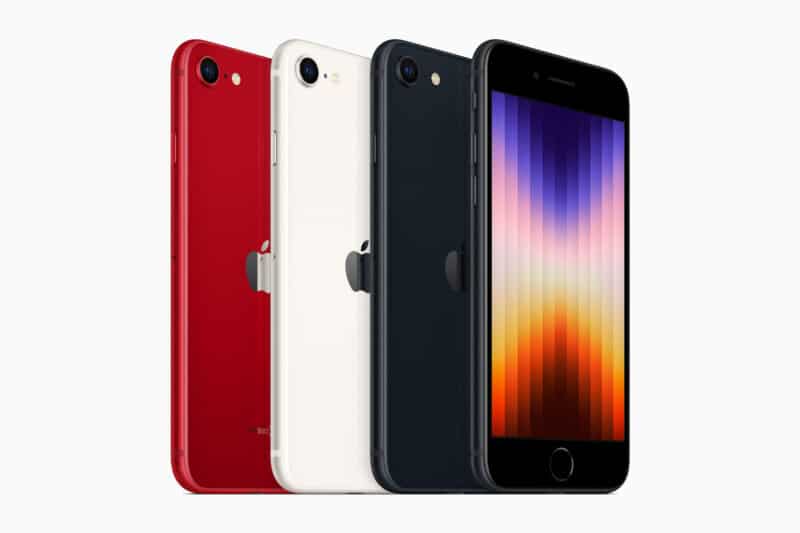 Linha de cores do iPhone SE de terceira geração