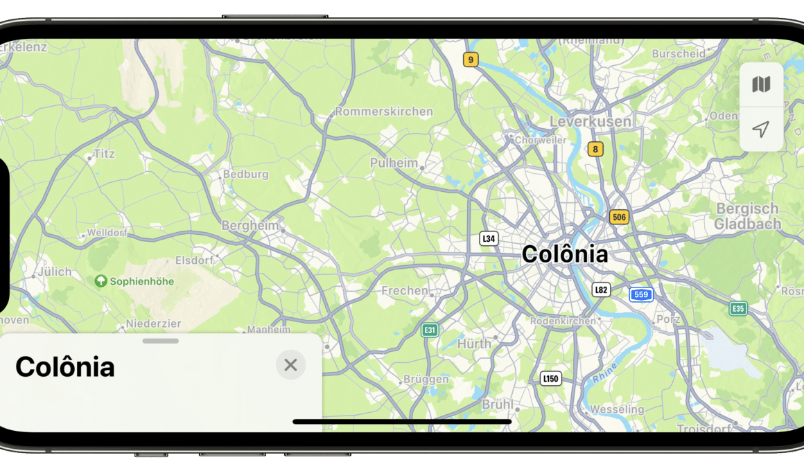 Colônia nos Mapas da Apple