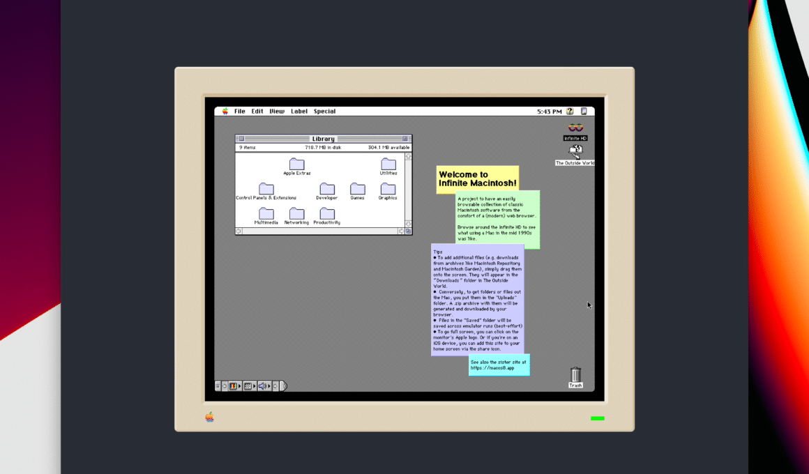Infinite Mac, projeto que emula System 7 e Mac OS 8 no navegador
