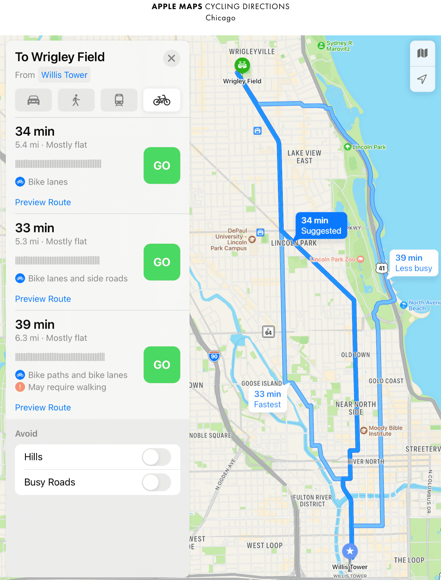 Apple Maps em Chicago