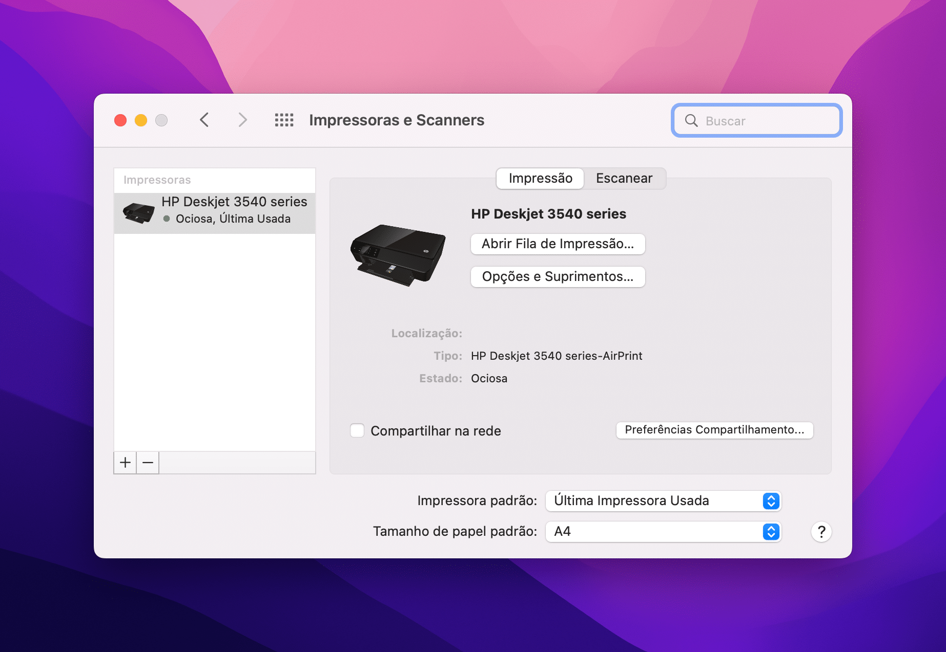 Impressão no Mac