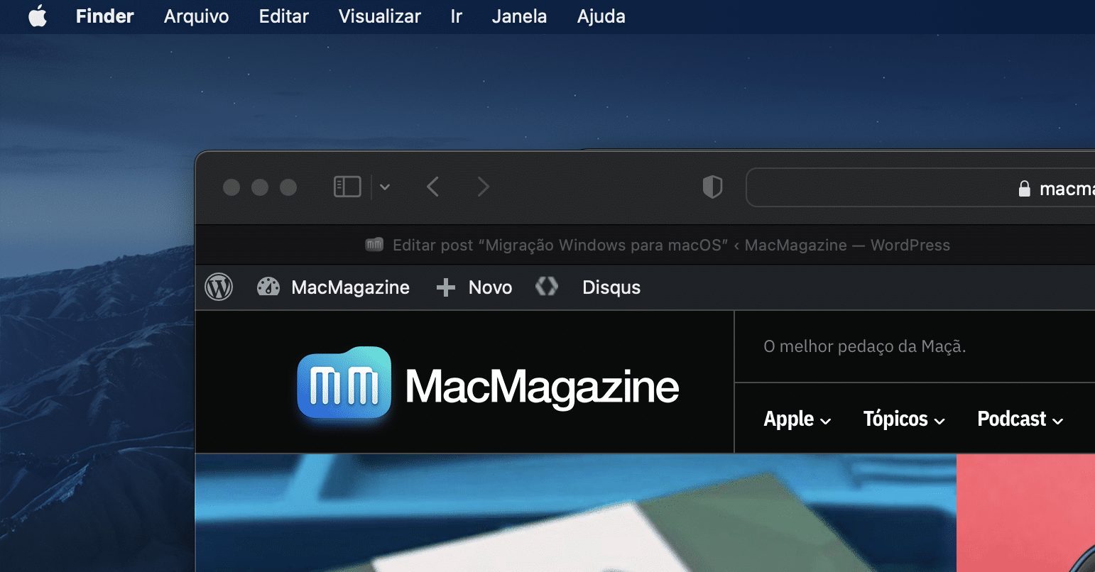 Barra de menus do macOS