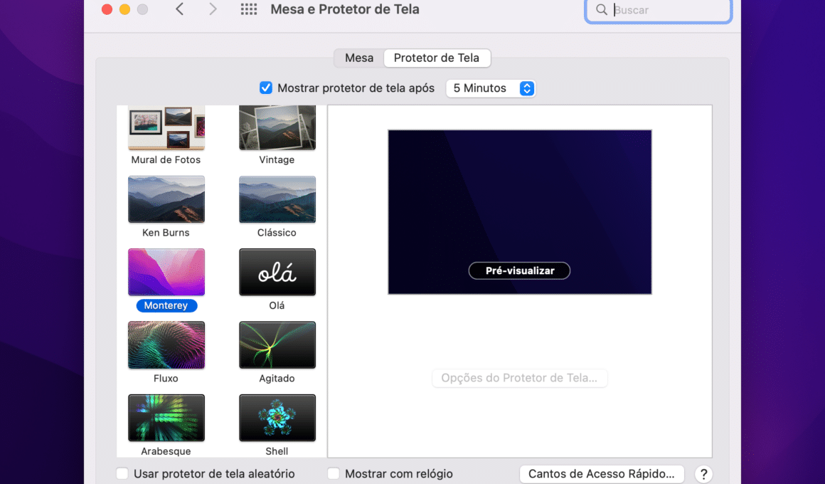 Protetor de tela do Mac