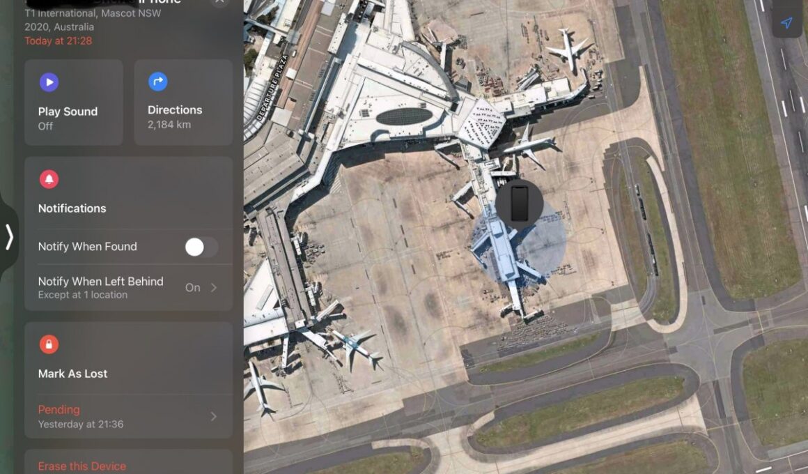 iPhone perdido em avião da Qanta