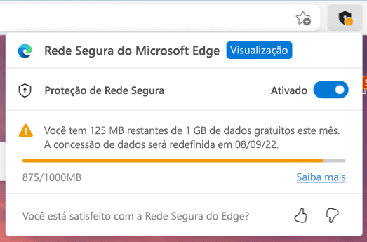 Rede Segura do Microsoft Edge (VPN)
