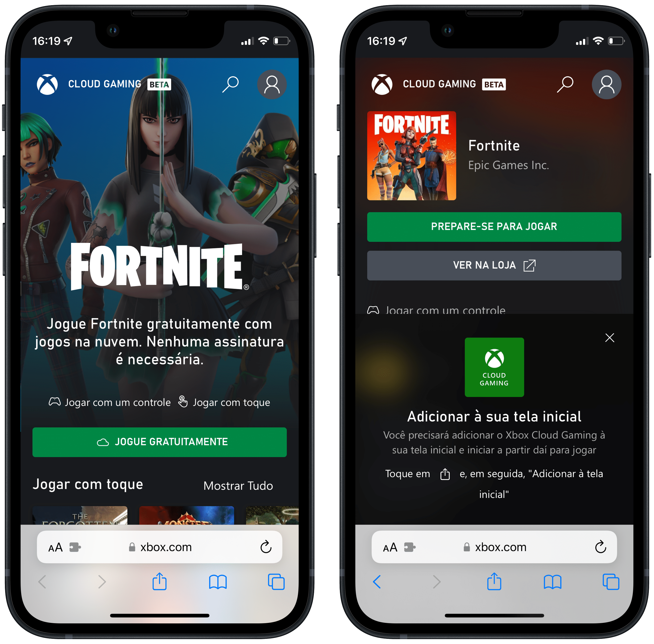 Como jogar Fortnite Xbox Cloud Gaming no iOS e Android