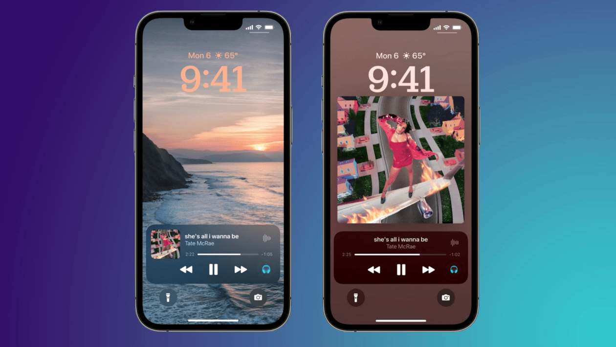 Apple Music na tela de bloqueio do iOS 16