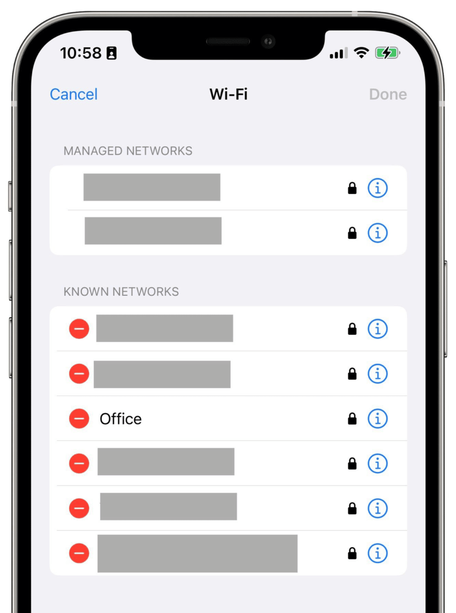 Wi-Fi no iOS 16