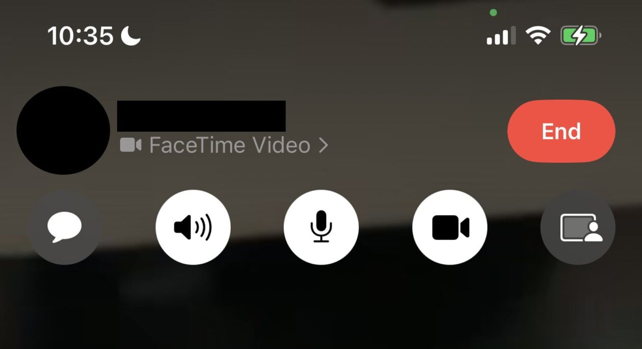 Opções do FaceTime transparente no iOS 16