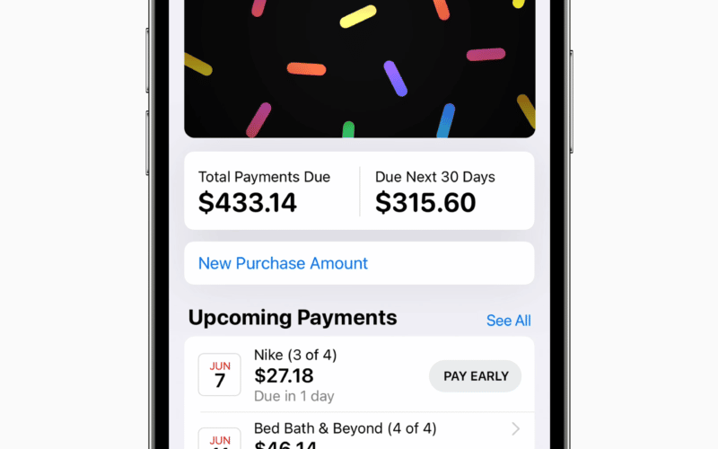 iPhone com resumo do Apple Pay Later no iOS 16