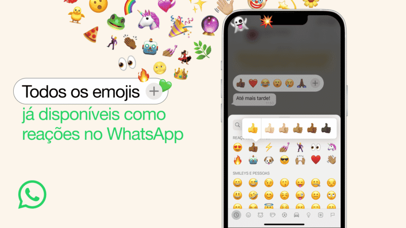 Expansão das reações com emojis do WhatsApp