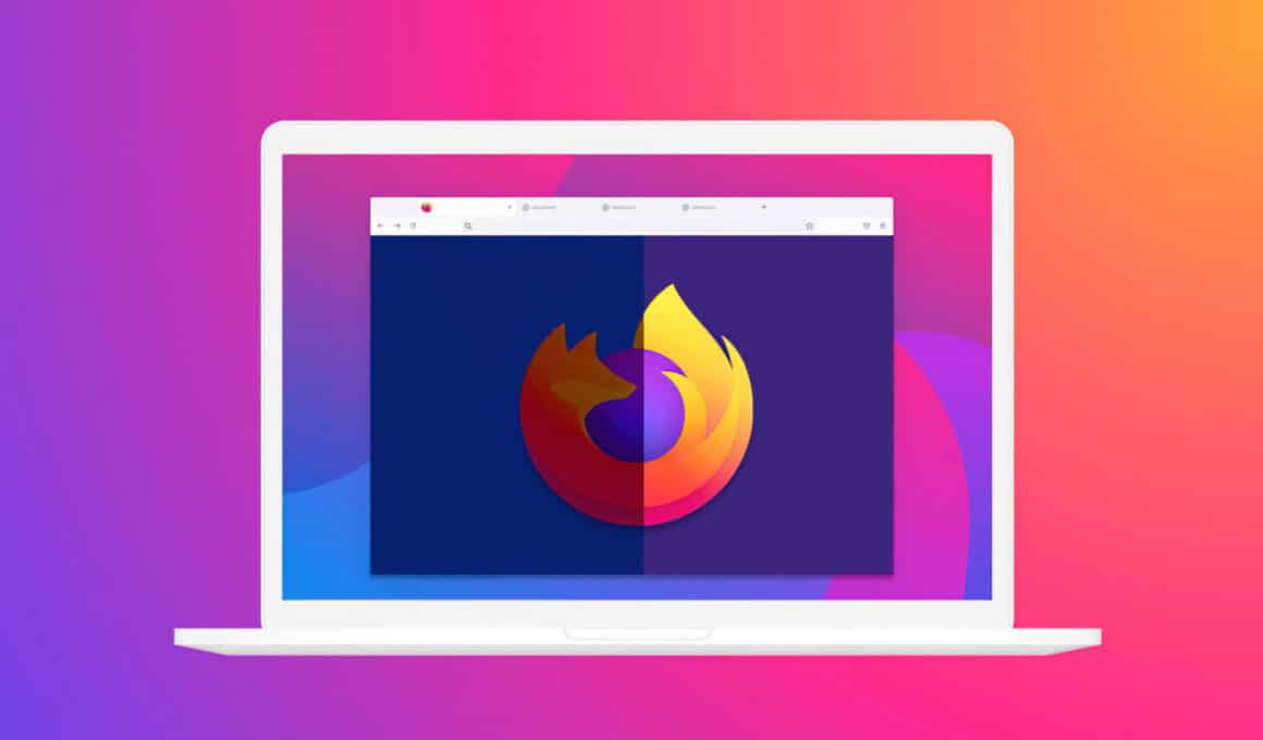 Ilustração do navegador Firefox em um notebook