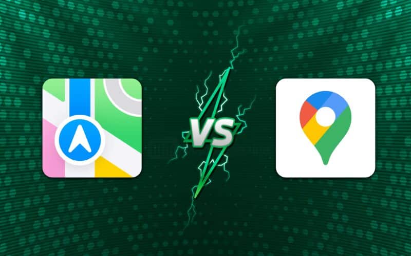Ícones do Mapas da Apple vs. Google Maps