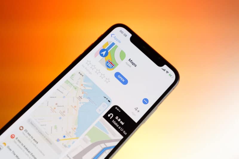 App do Apple Mapas em iPhone