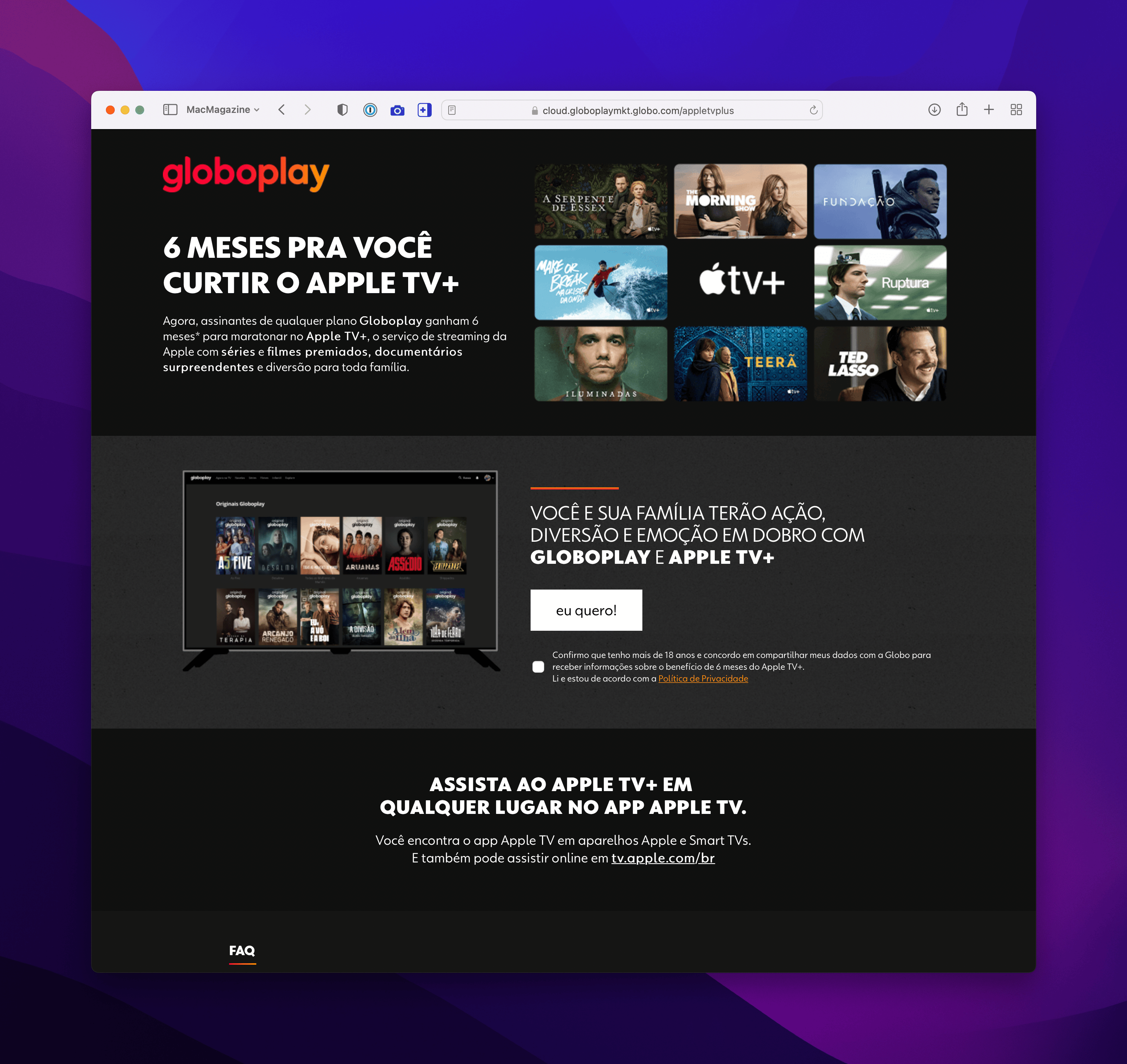 Globoplay oferece 6 meses de Apple TV+ grátis para assinantes - MacMagazine