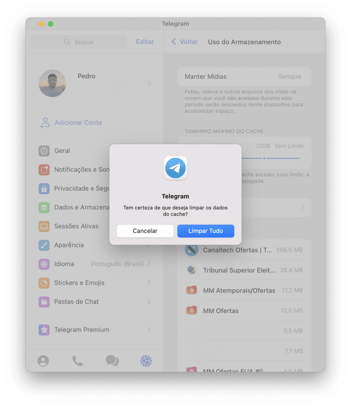 Como limpar o cache do Telegram [iPhone, iPad e Mac] - MacMagazine
