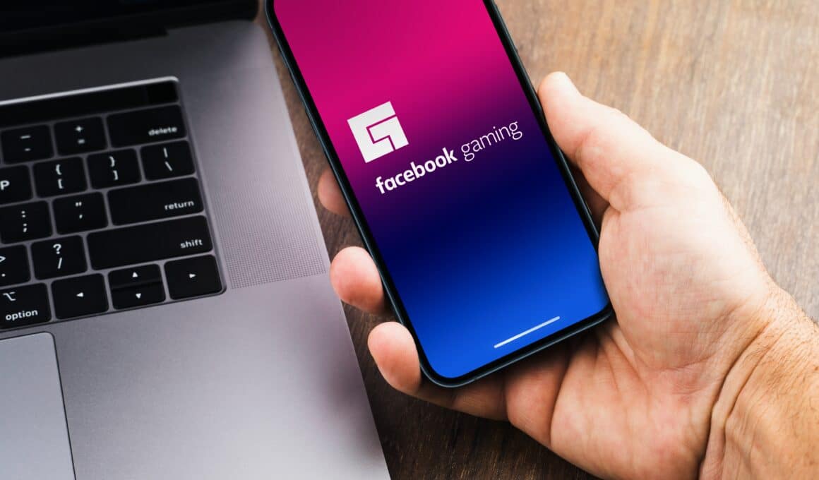 Logo do Facebook Gaming no iPhone