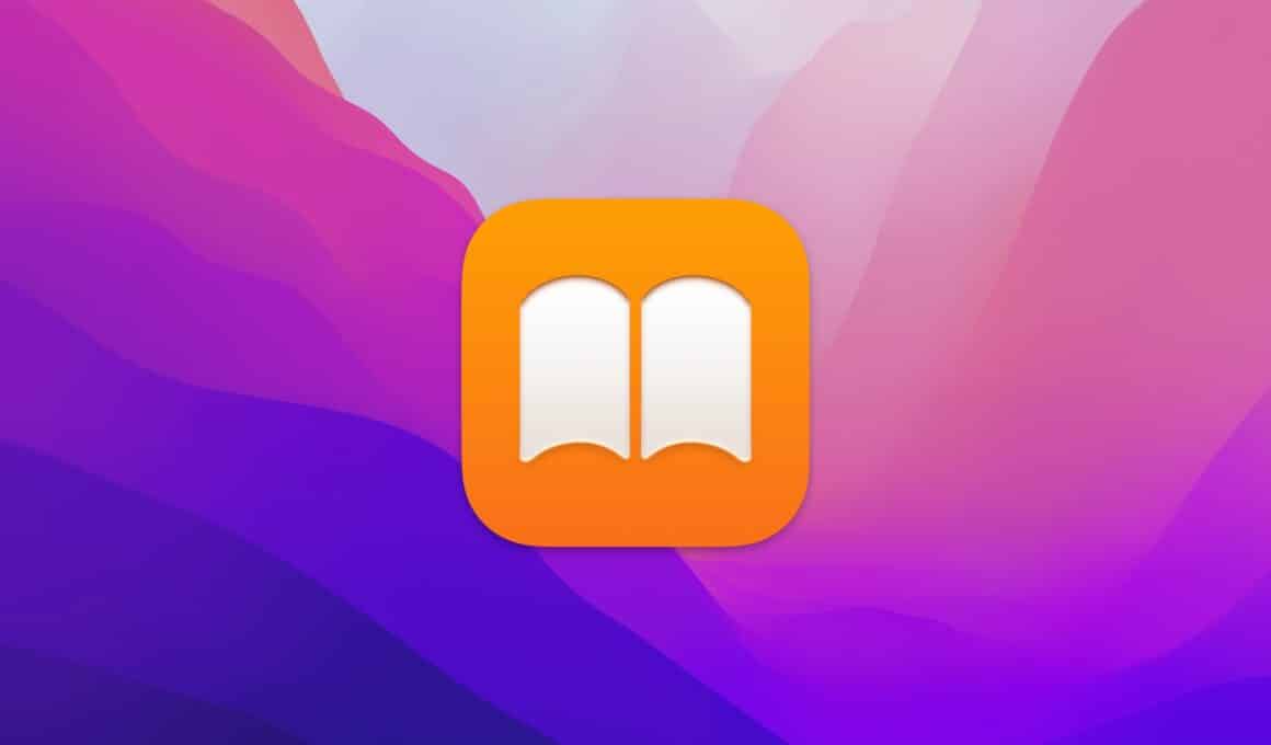 App Livros com fundo do macOS Monterey