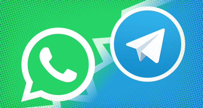 Ícones do WhatsApp e do Telegram