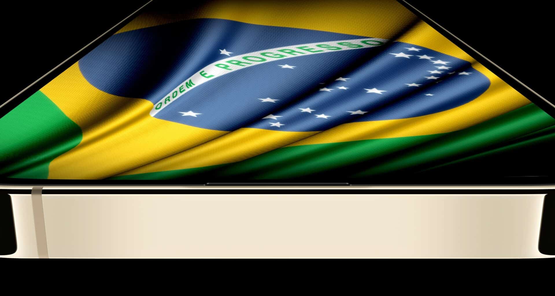 iPhone 14 Pro com a bandeira do Brasil (by MacMagazine)