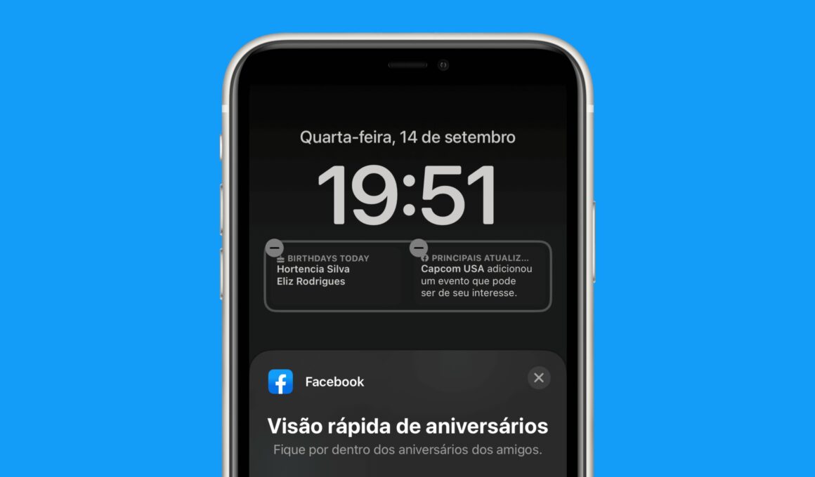 Widget do Facebook para a tela bloqueada do iOS 16
