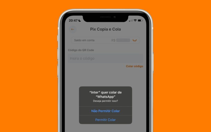 Recurso de copiar/colar no iOS 16