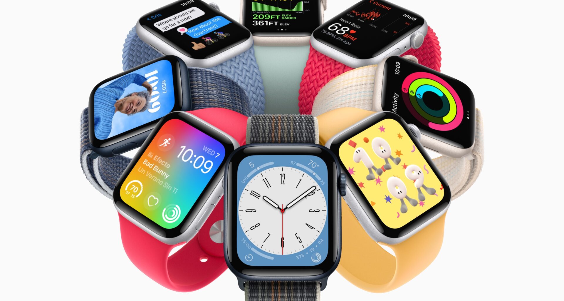 Linha de cores do Apple Watch SE de segunda geração