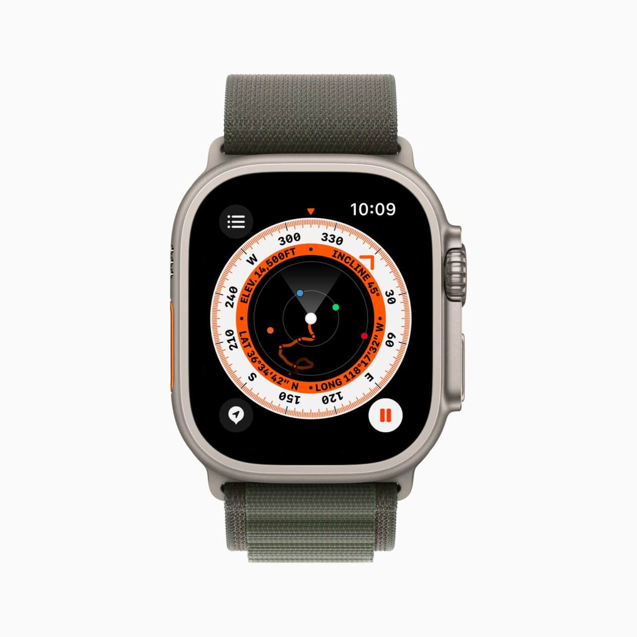 O que fazer se visualizar uma tela de radar vermelho no app Bússola [Apple Watch]