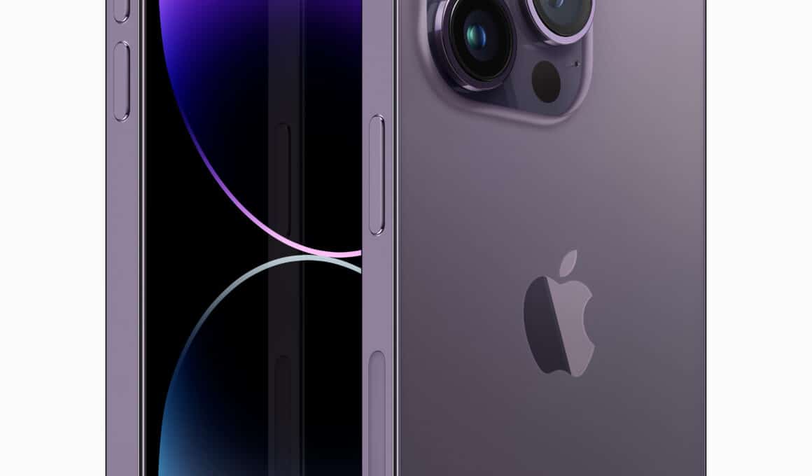 iPhone 14 Pro Max na cor roxa profunda