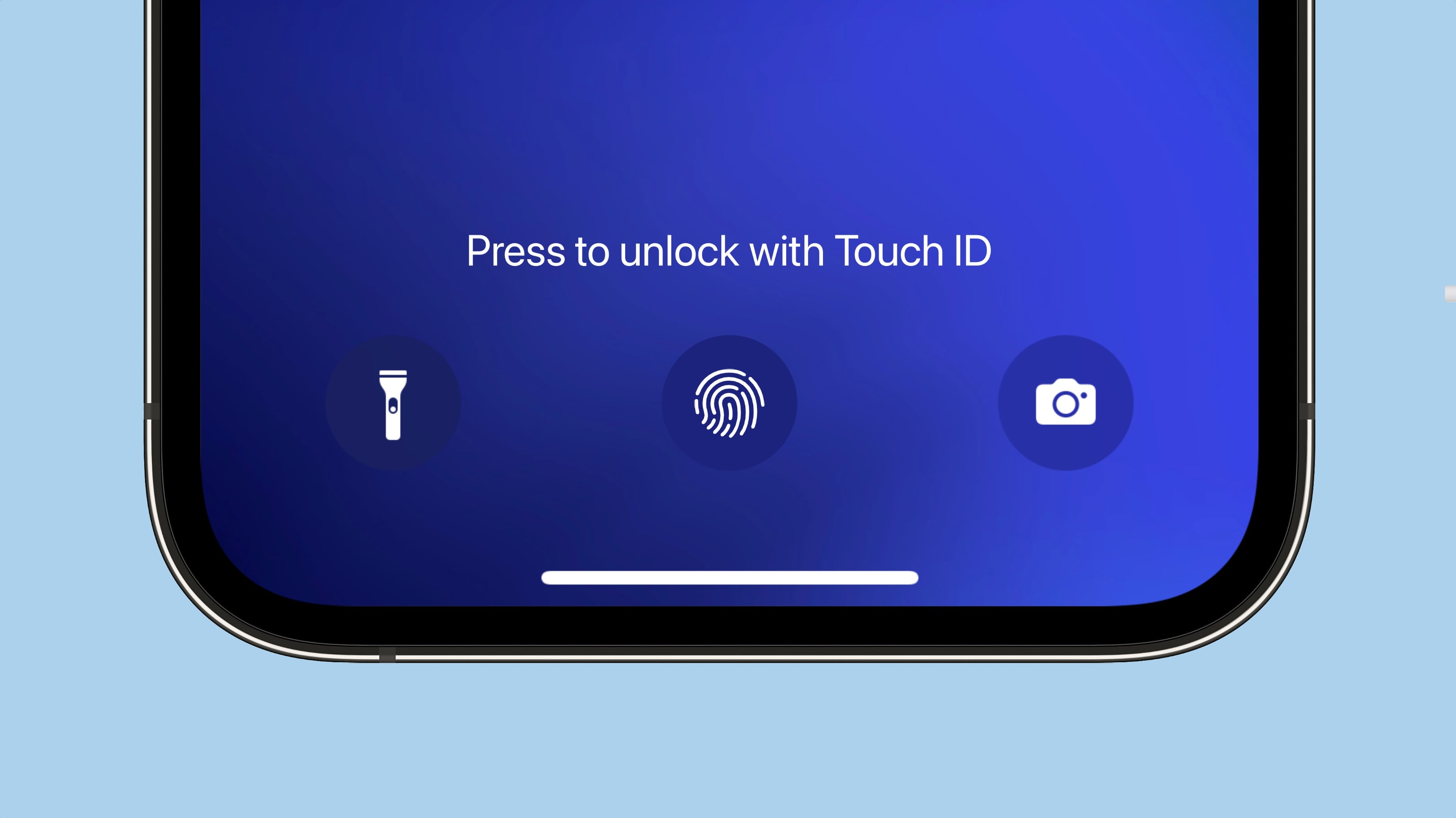 Conceito de Touch ID sob a tela
